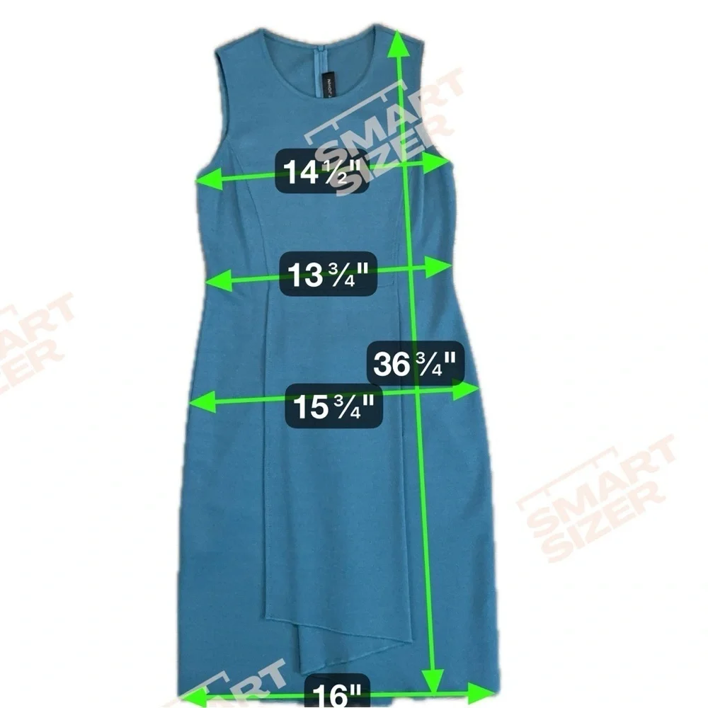 St. John Blue Knit Sleeveless Sheath Dress Size 6 Classic Elegant Workwear - Picture 8 of 8